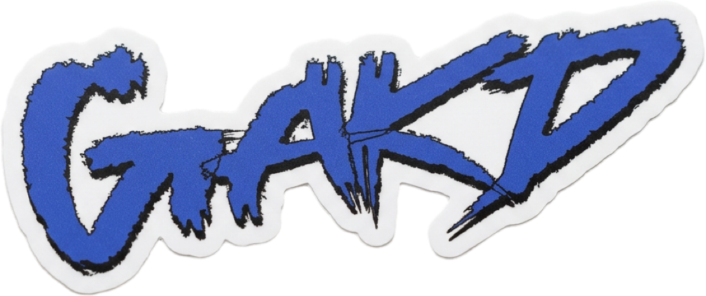 BLUE/BLACK SCRAWL STICKER
