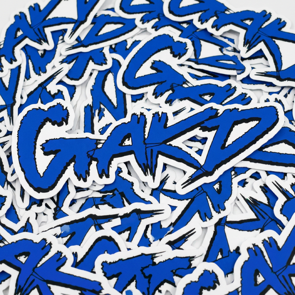 BLUE/BLACK SCRAWL STICKER