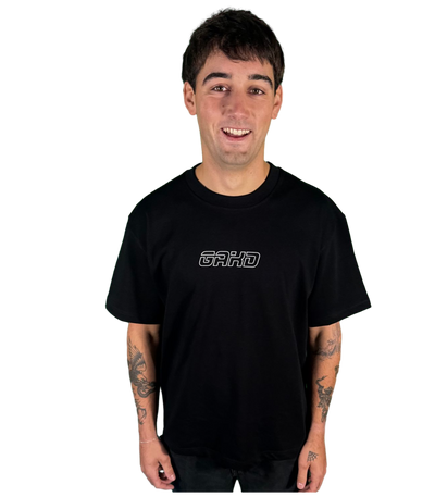 OG WHITE BORDER/BLACK TEE