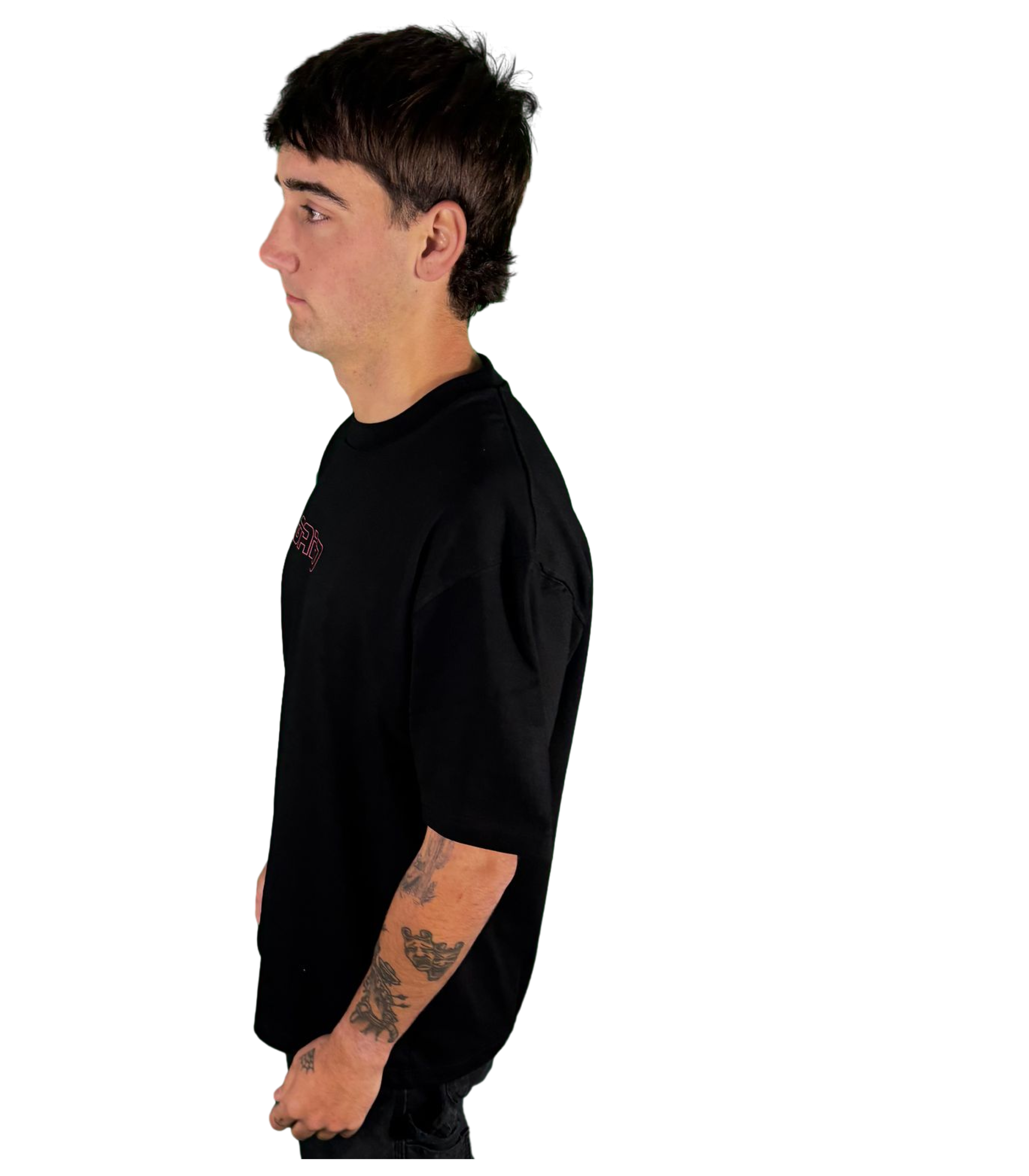 OG PINK BORDER/BLACK TEE