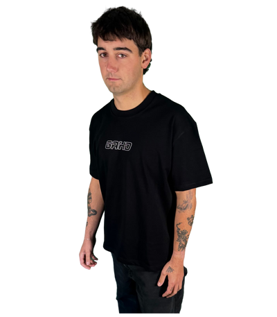 OG WHITE BORDER/BLACK TEE
