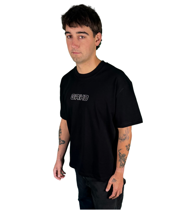 OG WHITE BORDER/BLACK TEE